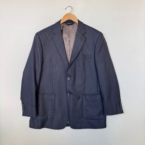 Pronto Uomo Couture Mens Wool Plaid Blazer Jacket Black 42R Business Formal Vent